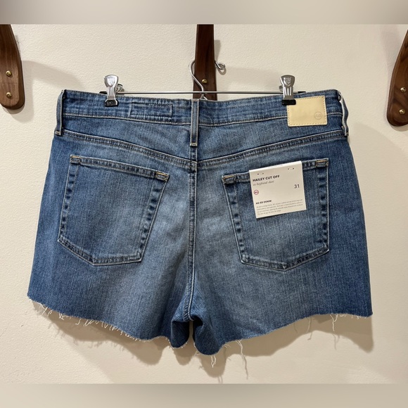 NWT AG Hailey Cut Off Ex Boyfriend Denim Shorts Medium Washed Blue Size 31 - Picture 14 of 15